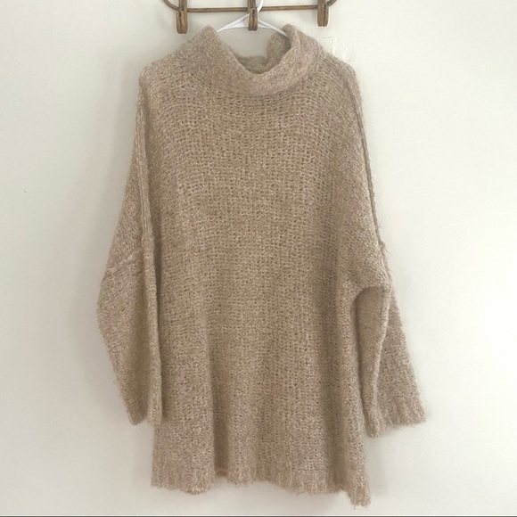 Free People She‘s All That Alpaca Wool Blend Sweater Tunic Mock Neck - Picture 2 of 8